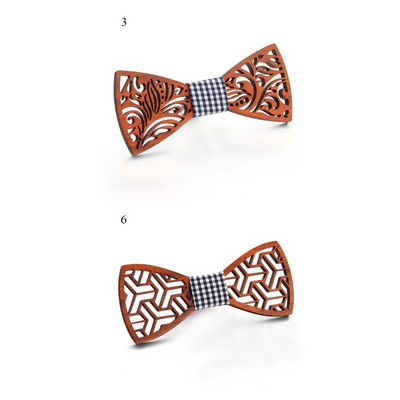 Divatos fa csokornyakkendő férfiaknak Uniszex üreges faragott retro fa nyakkendők állítható pánt Vintage csokornyakkendő csokornyakkendő vékony nyakkendő