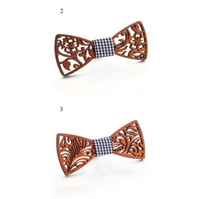 Divatos fa csokornyakkendő férfiaknak Uniszex üreges faragott retro fa nyakkendők állítható pánt Vintage csokornyakkendő csokornyakkendő vékony nyakkendő