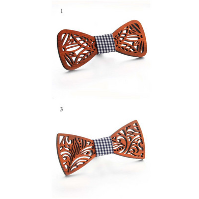 Divatos fa csokornyakkendő férfiaknak Uniszex üreges faragott retro fa nyakkendők állítható pánt Vintage csokornyakkendő csokornyakkendő vékony nyakkendő