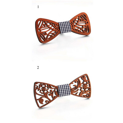 Divatos fa csokornyakkendő férfiaknak Uniszex üreges faragott retro fa nyakkendők állítható pánt Vintage csokornyakkendő csokornyakkendő vékony nyakkendő