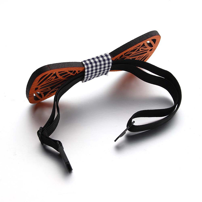 Divatos fa csokornyakkendő férfiaknak Uniszex üreges faragott retro fa nyakkendők állítható pánt Vintage csokornyakkendő csokornyakkendő vékony nyakkendő