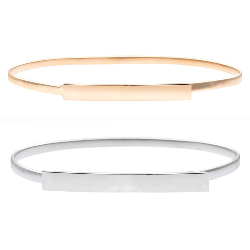 Arany Ezüst Övek Női Ruhák Rugalmas Stretch Női Deréköv Fémlemez Vékony Női Ruha Övek pasek damski