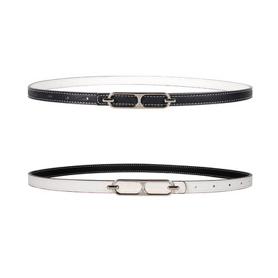 Állítható PU bőr női ruha övek vékony vékony női derék övek pánt csat női kétoldalas használatú derékpánt