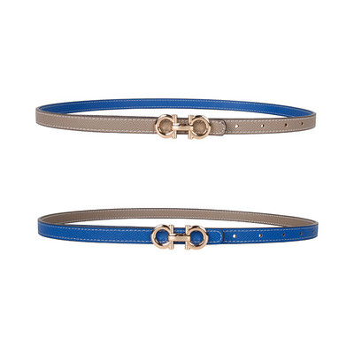 Állítható PU bőr női ruha övek vékony vékony női derék övek pánt csat női kétoldalas használatú derékpánt