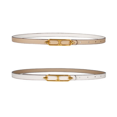 Állítható PU bőr női ruha övek vékony vékony női derék övek pánt csat női kétoldalas használatú derékpánt