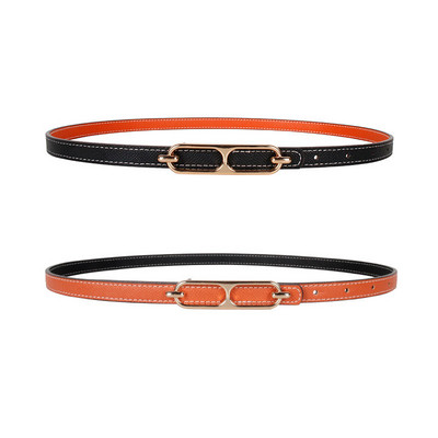 Állítható PU bőr női ruha övek vékony vékony női derék övek pánt csat női kétoldalas használatú derékpánt