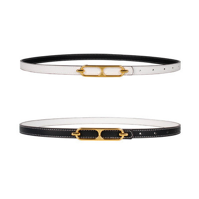 Állítható PU bőr női ruha övek vékony vékony női derék övek pánt csat női kétoldalas használatú derékpánt