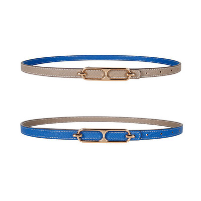 Állítható PU bőr női ruha övek vékony vékony női derék övek pánt csat női kétoldalas használatú derékpánt