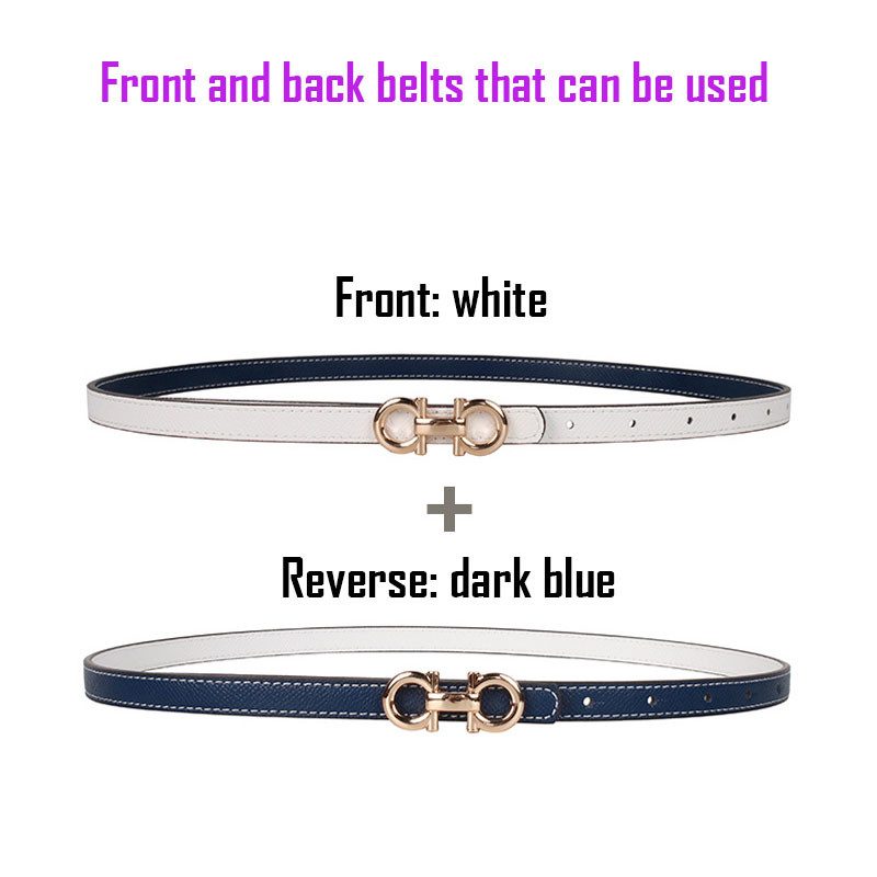 Állítható PU bőr női ruha övek vékony vékony női derék övek pánt csat női kétoldalas használatú derékpánt