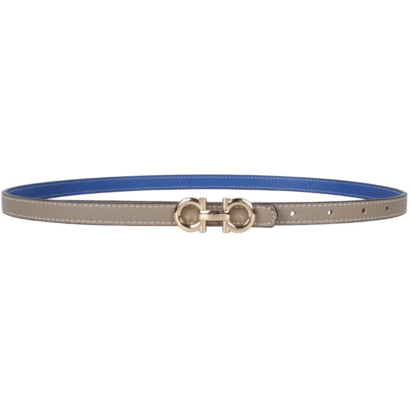 Állítható PU bőr női ruha övek vékony vékony női derék övek pánt csat női kétoldalas használatú derékpánt