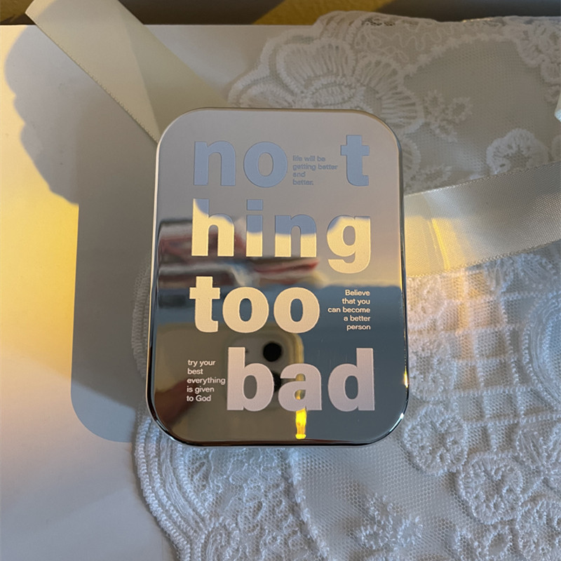 Ezüst betűs kontaktlencse-tok Hordozható szépség-kontaktlencse-tok