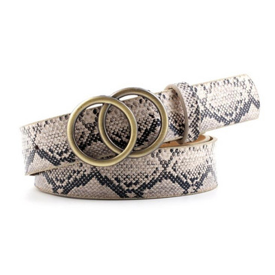 Dupla gyűrűs női öv divatos deréköv PU bőr fém csattal, szívtűs övek hölgyeknek szabadidő ruha farmer vad derékpánt