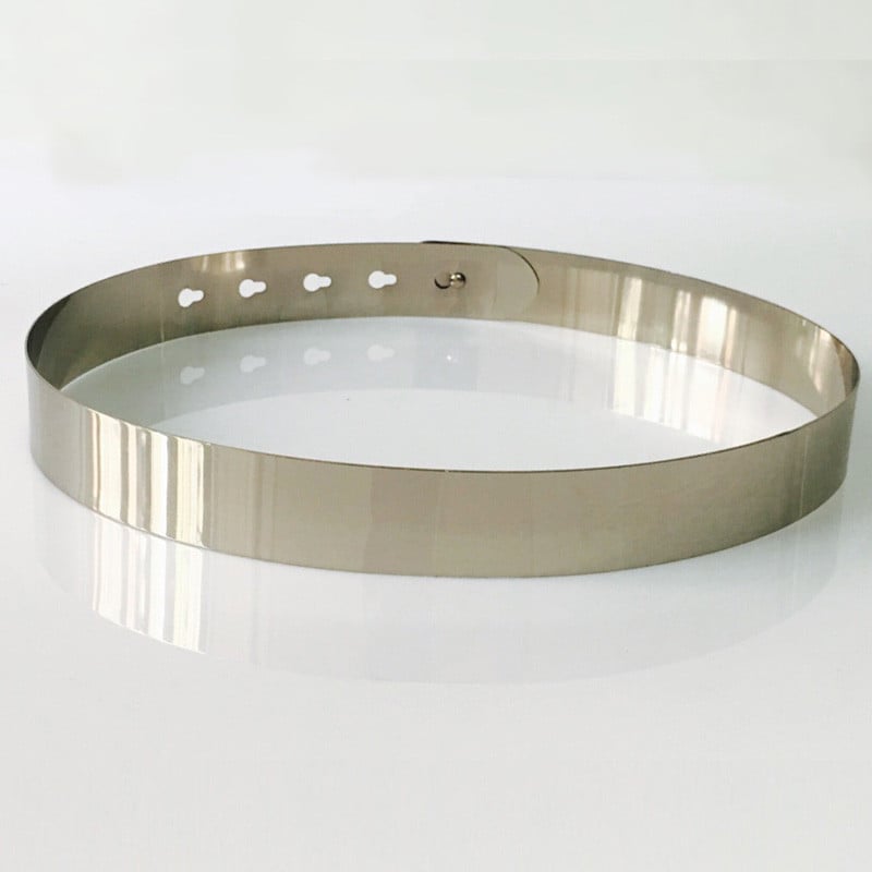 Mood Luksusbränd Naiste Reguleeritav metallist vöövöö Bling kullast hõbedast värvi plaat Vintage Daami lihtsad vööd peegli vöörihm