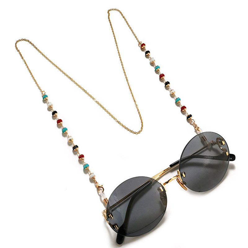Divat Szemüvegek Lánc Gyöngy gyöngyös Virágcsillag Női Napszemüvegek Szemüvegek Lánc Nyaklánc Maszk Zsinór Függő Kötél Zsinór