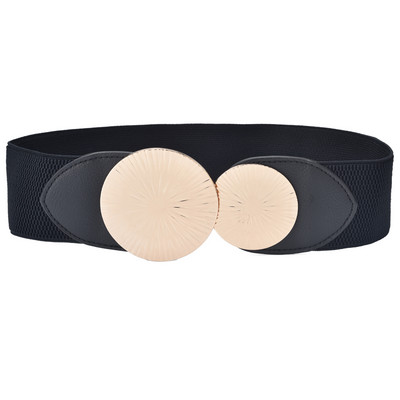 Női elasztikus széles deréköv, rugalmas, klasszikus összecsukható övek divatos derékpánt ruhákhoz