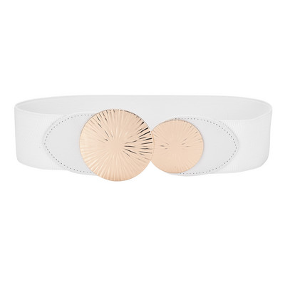 Női elasztikus széles deréköv, rugalmas, klasszikus összecsukható övek divatos derékpánt ruhákhoz