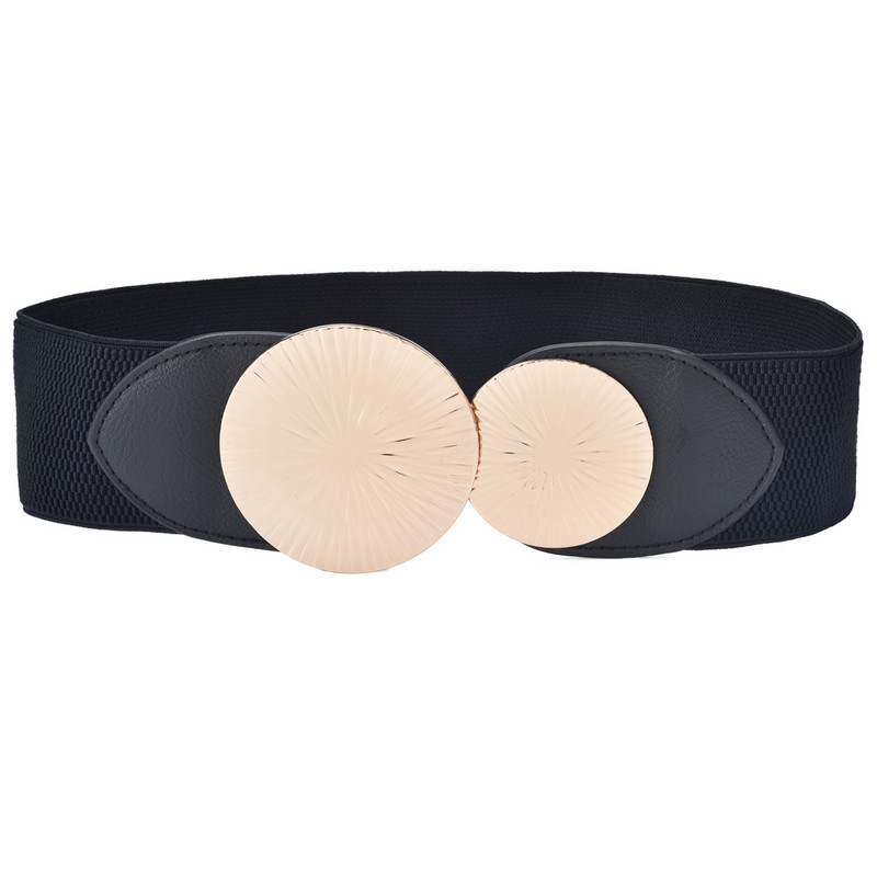 Női elasztikus széles deréköv, rugalmas, klasszikus összecsukható övek divatos derékpánt ruhákhoz