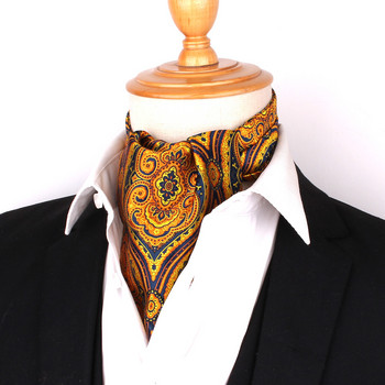 Νέα Floral Paisley Ανδρική γραβάτα κασιού Γάμος επίσημη Cravat Ascot Scrunch Self British Gentleman Πολυεστερική μαλακή γραβάτα στον λαιμό