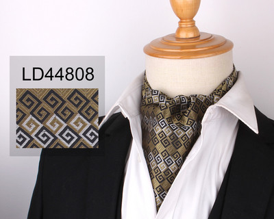 Új virágos Paisley férfi kesudió nyakkendő esküvői formális Cravat Ascot Scrunch Self Brit Gentleman poliészter puha nyakkendő luxus