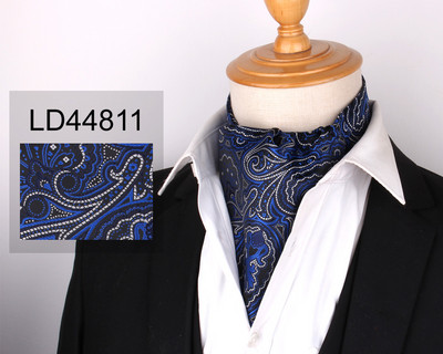 Új virágos Paisley férfi kesudió nyakkendő esküvői formális Cravat Ascot Scrunch Self Brit Gentleman poliészter puha nyakkendő luxus