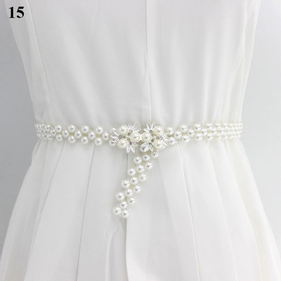 Elegáns gyöngyök öv strasszok műgyöngy ruha öv menyasszonyi kristály esküvői rugalmas öv öv női lány ruhák kiegészítők