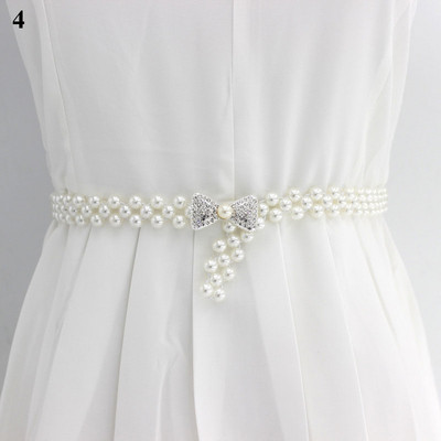 Elegáns gyöngyök öv strasszok műgyöngy ruha öv menyasszonyi kristály esküvői rugalmas öv öv női lány ruhák kiegészítők