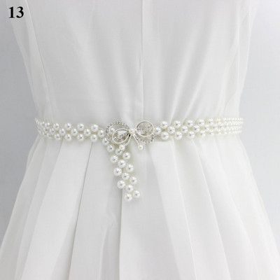 Elegáns gyöngyök öv strasszok műgyöngy ruha öv menyasszonyi kristály esküvői rugalmas öv öv női lány ruhák kiegészítők