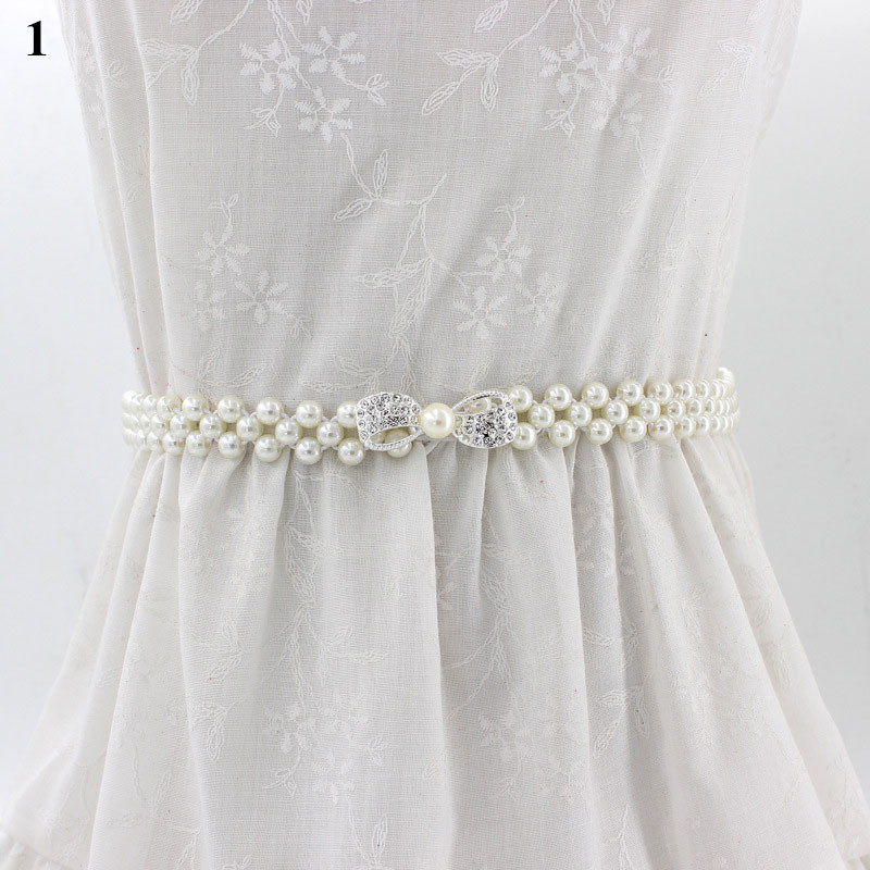 Elegáns gyöngyök öv strasszok műgyöngy ruha öv menyasszonyi kristály esküvői rugalmas öv öv női lány ruhák kiegészítők