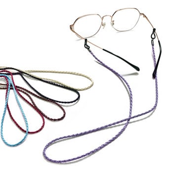 2022 Цветна кожена каишка за очила Струна Въже Лента Кожена връв за очила Регулируем краен държач за очила Аксесоари за очила