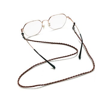 2022 Цветна кожена каишка за очила Струна Въже Лента Кожена връв за очила Регулируем краен държач за очила Аксесоари за очила