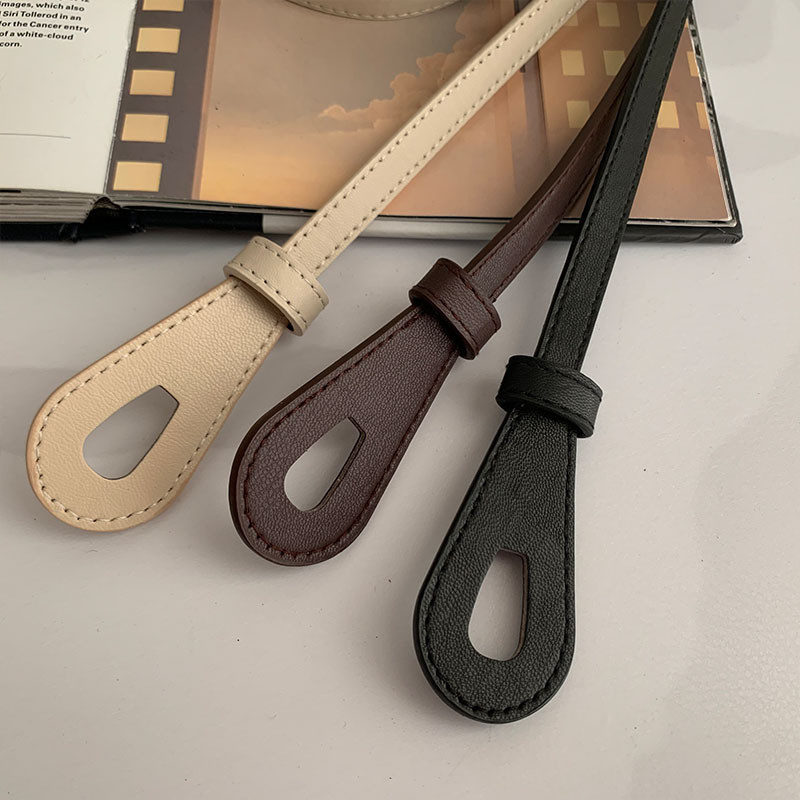 Új vékony csomós övek nőknek Lady puha PU bőr öv fekete kávépántok Wild hosszú ruha kabát kiegészítők női derékpánt