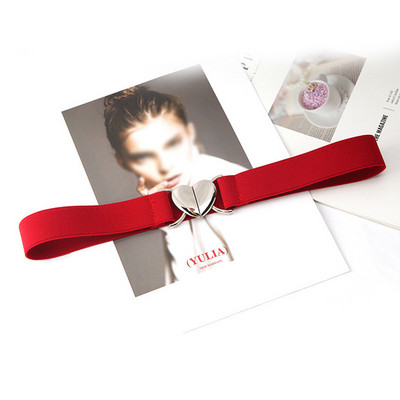 Női divat vékony elasztikus sztreccs derékpánt Love Heart fém csatos öv női csípős deréktömítés gumipánt kiegészítők