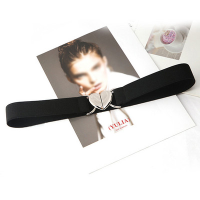 Női divat vékony elasztikus sztreccs derékpánt Love Heart fém csatos öv női csípős deréktömítés gumipánt kiegészítők