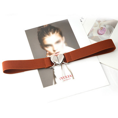 Női divat vékony elasztikus sztreccs derékpánt Love Heart fém csatos öv női csípős deréktömítés gumipánt kiegészítők