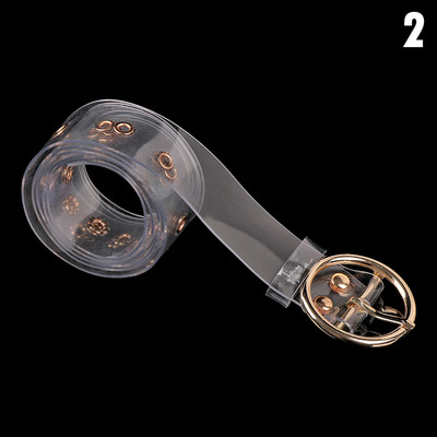 Divat női átlátszó, láthatatlan derékpánt átlátszó kerek, négyzet alakú szívtű csat széles derékszíj női punk deréköv új