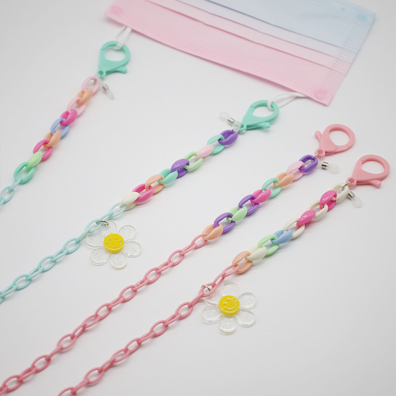 Kreatív maszk lánctartó akril napszemüveg zsinór olvasószemüveg heveder nyakzsinór akasztani a nyakon szemüveg lánc ékszer ajándék