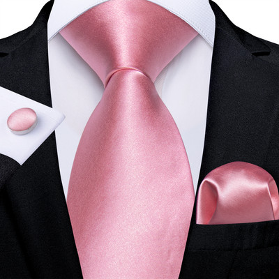 DiBanGu Cravate de mătase solidă, roz fierbinte, pentru bărbați, butoni de buzunar, cadou, accesorii pentru petrecerea de nuntă, set de cravate de 8 cm, comerț cu ridicata