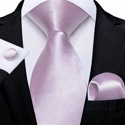 DiBanGu Cravate de mătase solidă, roz fierbinte, pentru bărbați, butoni de buzunar, cadou, accesorii pentru petrecerea de nuntă, set de cravate de 8 cm, comerț cu ridicata