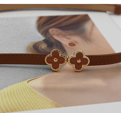 Övruha Egyszerű, sokoldalú divatos női bőr öv Vékony, vékony, állítható matt derékpántos övruha kiegészítők