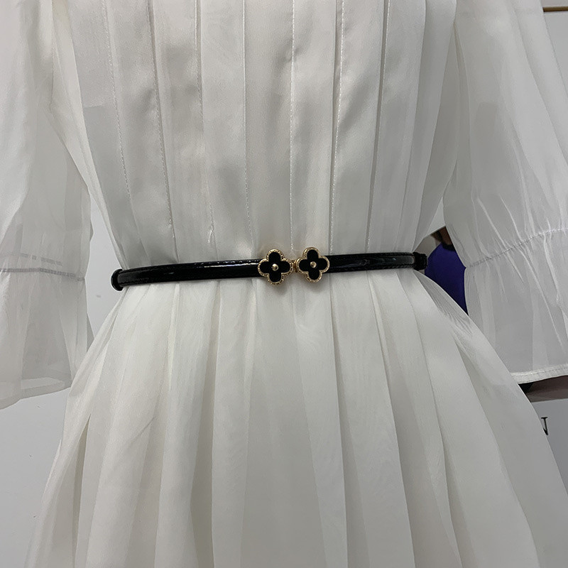 Övruha Egyszerű, sokoldalú divatos női bőr öv Vékony, vékony, állítható matt derékpántos övruha kiegészítők