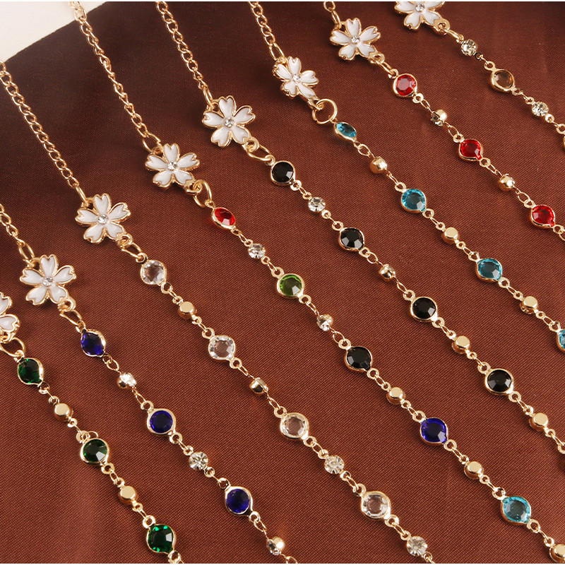 2022 ÚJ divatos szemüveglánc női napszemüveg lánc fémes kristály csúszásgátló szemüveg kiegészítők varázs ékszer ajándék