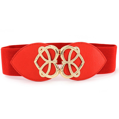 Női Divatos, rugalmas, széles skálájú öv tervező luxusmárka arany csatos derék ruha kabát pulóver dekoratív derékrész