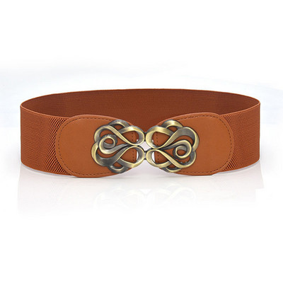 Női Divatos, rugalmas, széles skálájú öv tervező luxusmárka arany csatos derék ruha kabát pulóver dekoratív derékrész