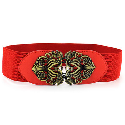 Női Divatos, rugalmas, széles skálájú öv tervező luxusmárka arany csatos derék ruha kabát pulóver dekoratív derékrész