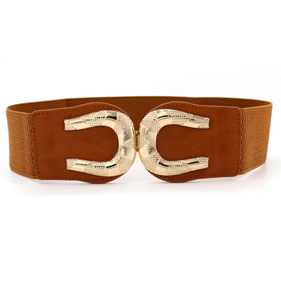 Női Divatos, rugalmas, széles skálájú öv tervező luxusmárka arany csatos derék ruha kabát pulóver dekoratív derékrész