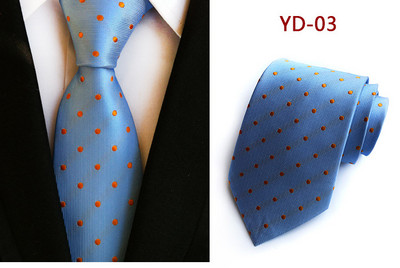 Új dizájn divatos nyakkendő narancssárga fehér kék pöttyös nyakkendő férfiaknak üzleti esküvői formális nyakkendő 8 cm selyem ruha ajándék Gravata