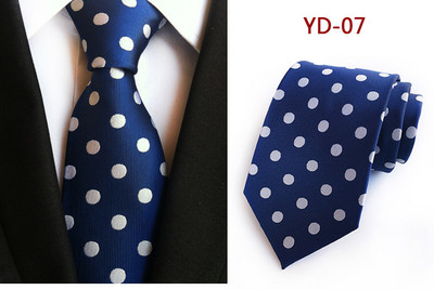 Új dizájn divatos nyakkendő narancssárga fehér kék pöttyös nyakkendő férfiaknak üzleti esküvői formális nyakkendő 8 cm selyem ruha ajándék Gravata