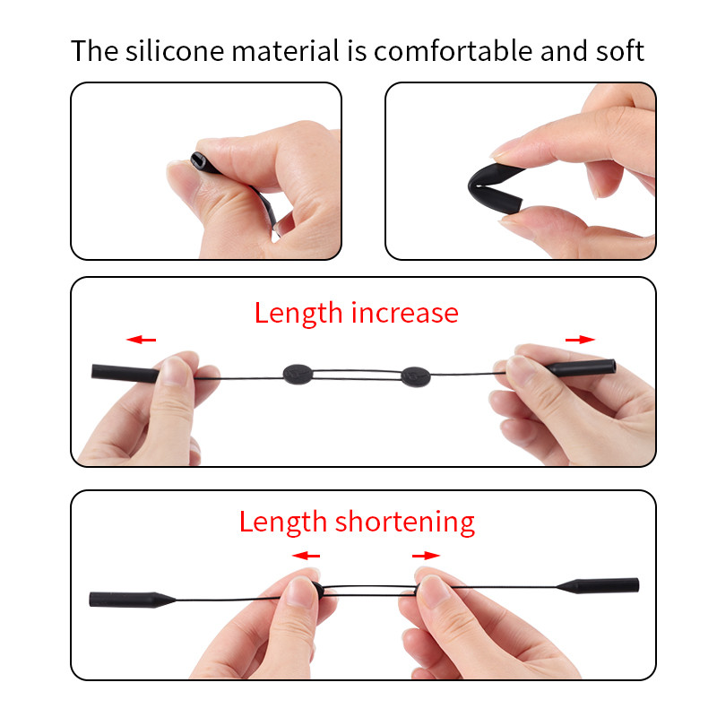 KAMMPT állítható szemüveg pántok elasztikus szilikon csúszásgátló napszemüveg lánc pántok zsinór kötelek szemüveg kiegészítők