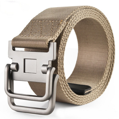 Új dupla csatos vászonöv férfi katonai edzőövek divatos kültéri fémcsatos derékpánt 2021