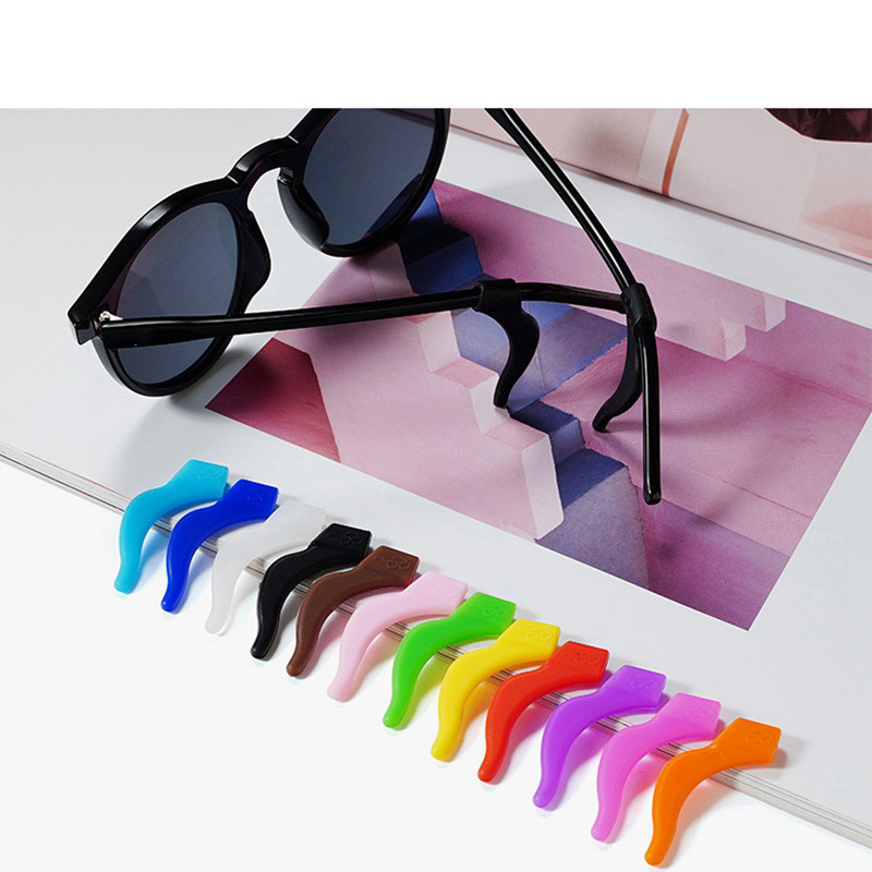 10 pár zsinór Elasztikus markolat szilikon csúszásgátló tartó szemüveghez Kiegészítők Fülkampó Sport Szemüveg Temple Tip dugók Puha